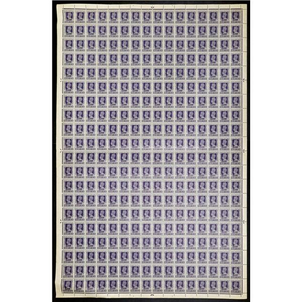Sheet of 320 Stamps of King George VI 1943 of British India.