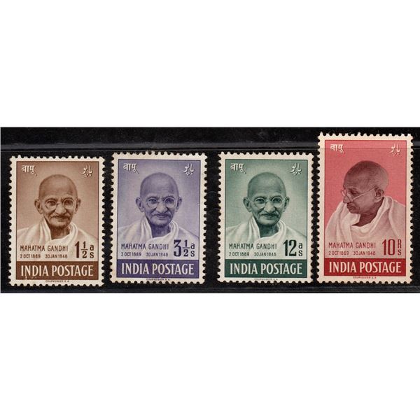 Mahatma Gandhi Commemorative Stamps Set of 4 of 1948