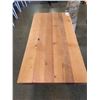 Image 2 : SOLID WOOD PLANK TOP SINGLE PEDESTAL BAR/BISTRO TABLE - 48" LONG X 24" WIDE X 2" THICK