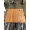 Image 2 : SOLID WOOD PLANK TOP SINGLE PEDESTAL BAR/BISTRO TABLE - 24" X 24" X 2" THICK