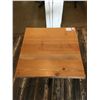 Image 2 : SOLID WOOD PLANK TOP SINGLE PEDESTAL BAR/BISTRO TABLE - 24" X 24" X 2" THICK