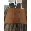 Image 2 : SOLID WOOD PLANK TOP SINGLE PEDESTAL BAR/BISTRO TABLE - 24" X 24" X 2" THICK