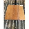 Image 2 : SOLID WOOD PLANK TOP SINGLE PEDESTAL BAR/BISTRO TABLE - 24" X 24" X 2" THICK