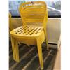 Image 2 : GROUP OF 5 YELLOW METAL STACKING SIDE CHAIRS