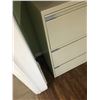 Image 2 : GLOBAL 3 DRAWER LATERAL FILING CABINET (BEIGE) WITH OFFICE SUPPLIES