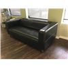 Image 2 : SMALL BLACK LEATHER CONTEMPORARY SOFA