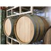 Image 2 : 2 WOODEN (APPROX.42 GALLON) CASK BARRELS WITH METAL STORAGE RACK