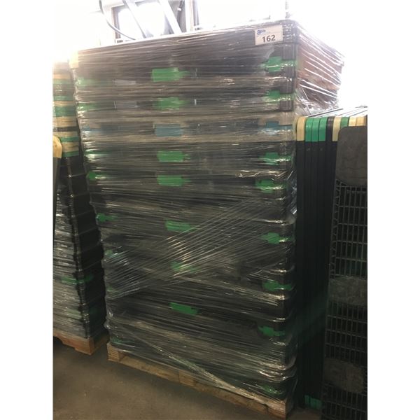 14 BLACK PLASTIC PALLETS WITH TOPS