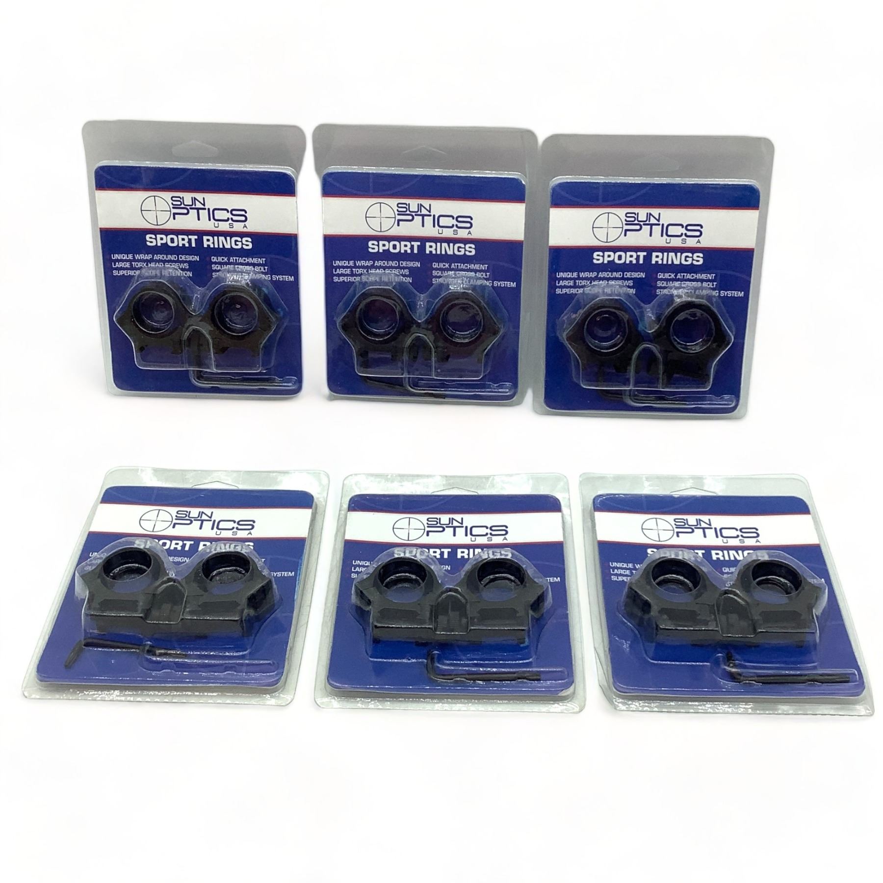 Sun Optics Risers Sun Optics QD Sport Rings, 30 mm Low X 6 Qty