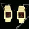 Image 2 : 14k Yellow Gold 2.50 ctw Square Step Cut Brownish Red Garnet Cuff Huggie Earring