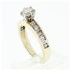 Image 9 : 14k Gold 1.41 ctw Round Diamond Solitaire Channel Baguette Promise Engagement Ri