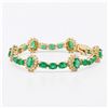 Image 1 : 12.17 ctw Emerald and 1.42 ctw Diamond 14K Yellow Gold Bracelet