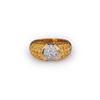 Image 1 : 18K Yellow Gold Invisible Set Sapphire & Diamond Cluster Ring