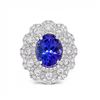 Image 1 : 3.76 ctw Tanzanite and 1.74 ctw Diamond Platinum Ring