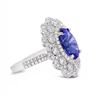 Image 2 : 3.76 ctw Tanzanite and 1.74 ctw Diamond Platinum Ring