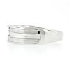 Image 7 : Men's 14k White Gold LEOï¿½ Diamond Diagonal Channel Grooved Wedding Band Ring