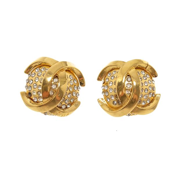 Chanel Gold Cc Disc Earrings