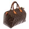 Image 2 : Louis Vuitton Brown Monogram Canvas Leather Speedy 30 Satchel Bag
