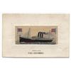 Image 1 : Novelty - Woven in Silk T.S.S. Columbia Ocean Liner Postcard