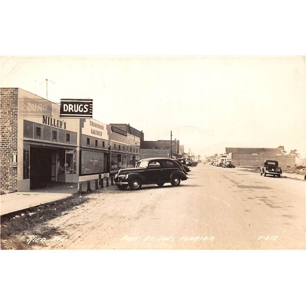 Durg Store Front Street Scene Port St. Joe, Florida Photo Postcard