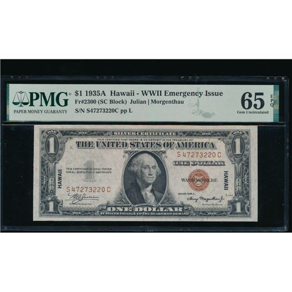 1935A $1 Hawaii Silver Certificate PMG 65EPQ