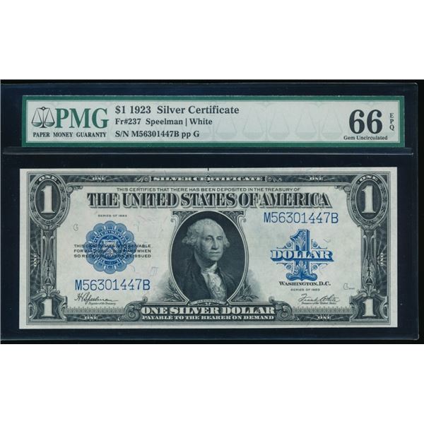 1923 $1 Silver Certificate PMG 66EPQ