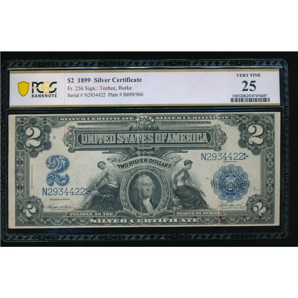 1899 $2 Mini Porthole Silver Certificate PCGS 25