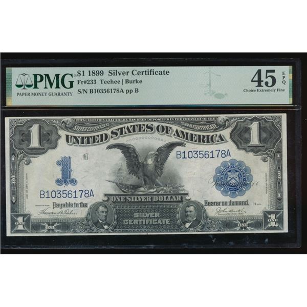 1899 $1 Black Eagle Silver Certificate PMG 45EPQ