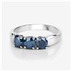 Image 2 : 14KT White Gold 1.15ctw Blue Diamond Ring
