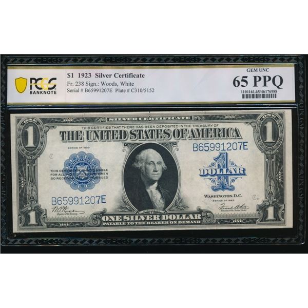 1923 $1 Silver Certificate PCGS 65PPQ
