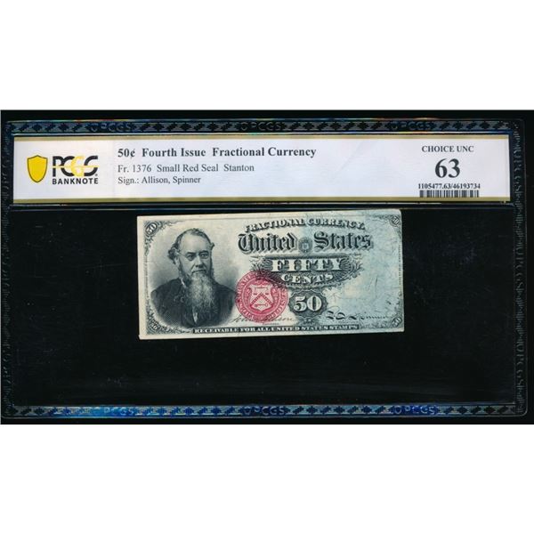 50 Cent Fourth Issue Fractional PCGS 63