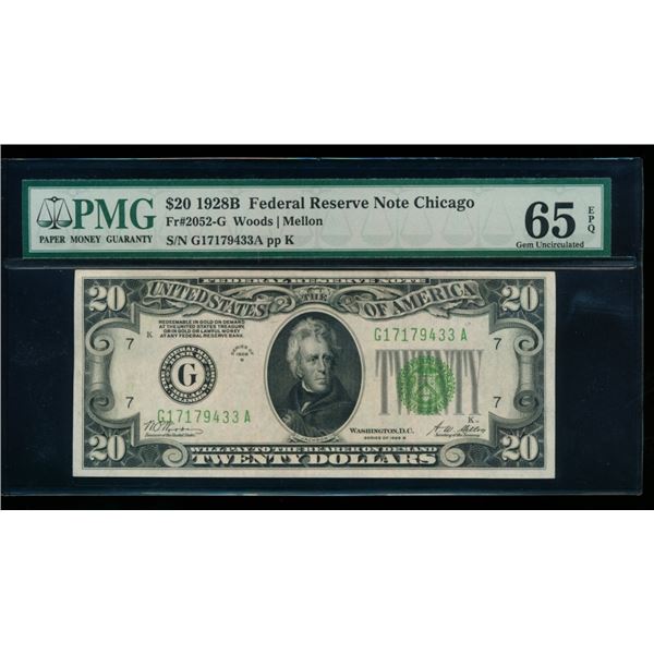 1928B $20 Chicago FRN PMG 65EPQ