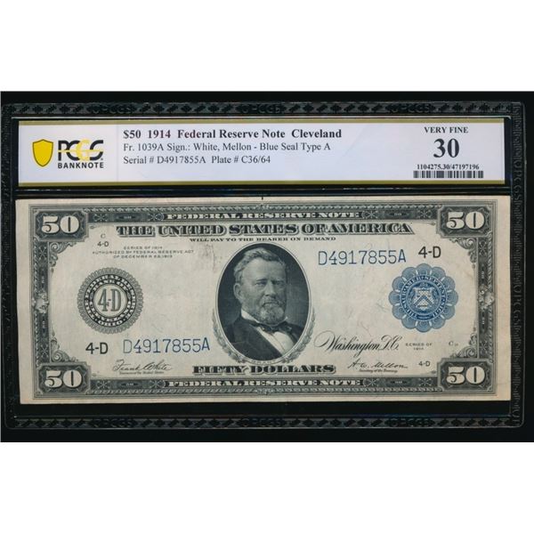 1914 $50 Cleveland FRN PCGS 30