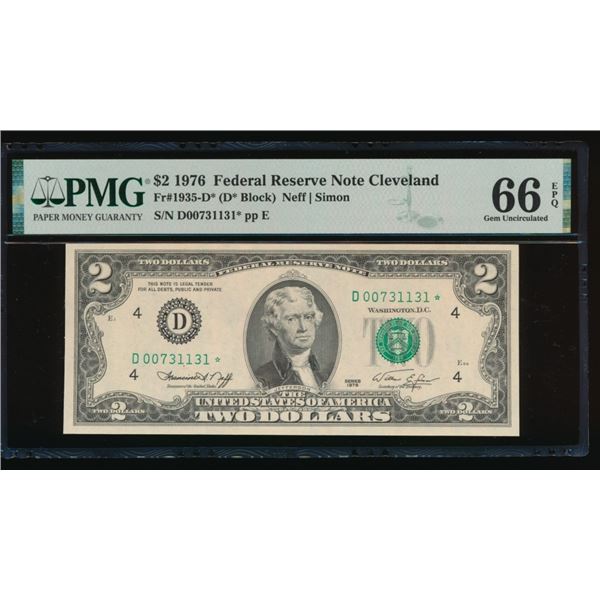 1976 $2 STAR Cleveland FRN PMG 66EPQ