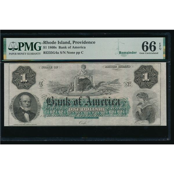 1860's $1 Providence RI Obsolete PMG 66EPQ