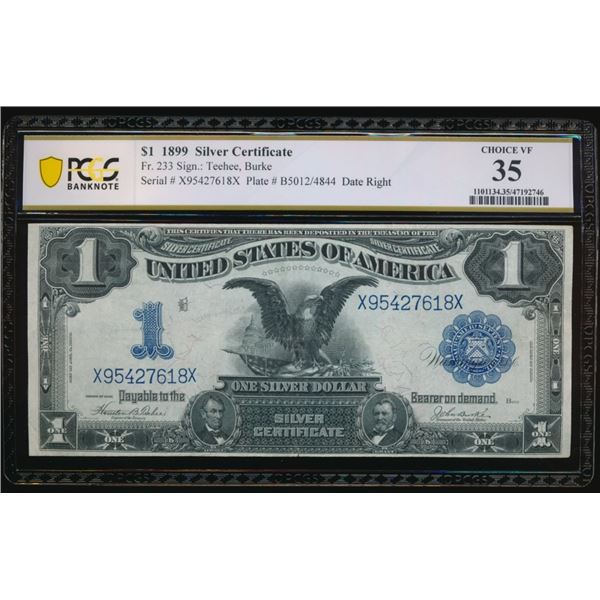 1899 $1 Black Eagle Silver Certificate PCGS 35