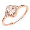 Image 1 : 10KT Rose Gold 0.74ctw Morganite and White Diamond Ring