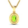 Image 3 : 14KT Yellow Gold 1.05ct Peridot and Diamond Pendant with Chain