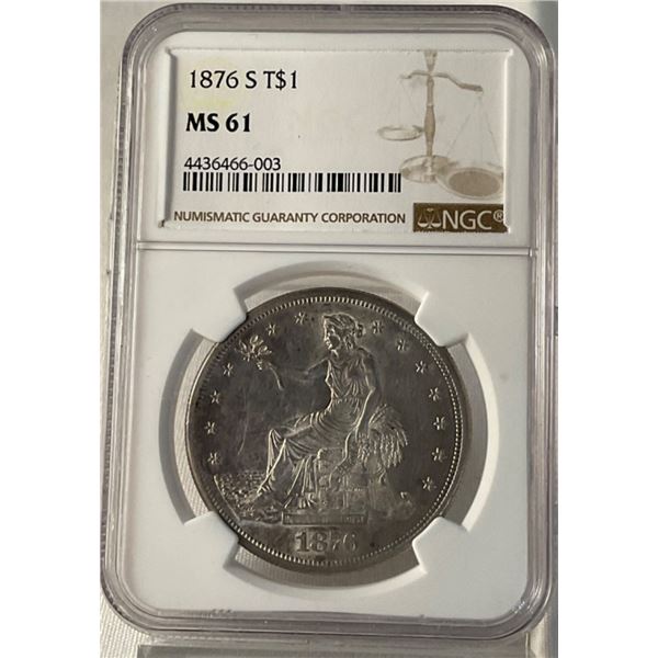 1876-S $1 Trade Dollar NGC MS61