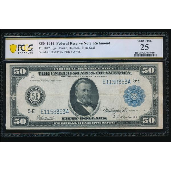 1914 $50 Richmond FRN PCGS 25