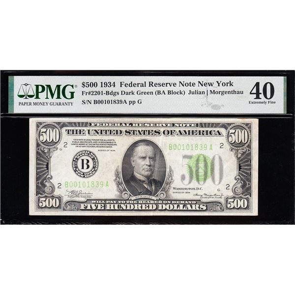 1934 $500 New York FRN PMG 40
