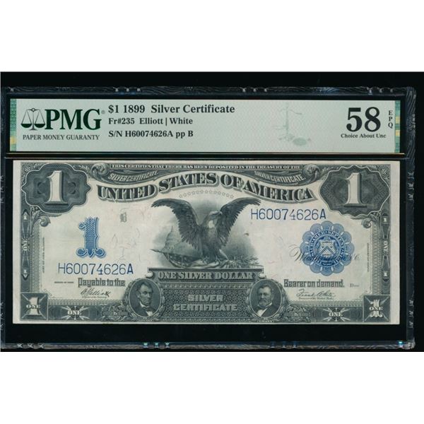 1899 $1 Black Eagle Silver Certificate PMG 58EPQ