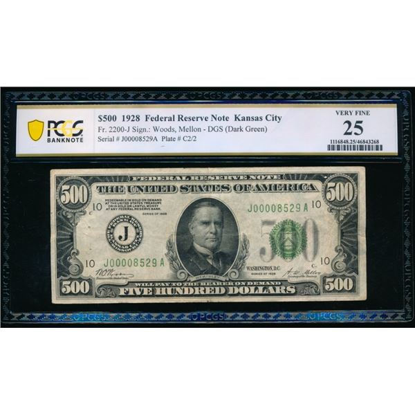 1928 $500 Kansas City FRN PCGS 25