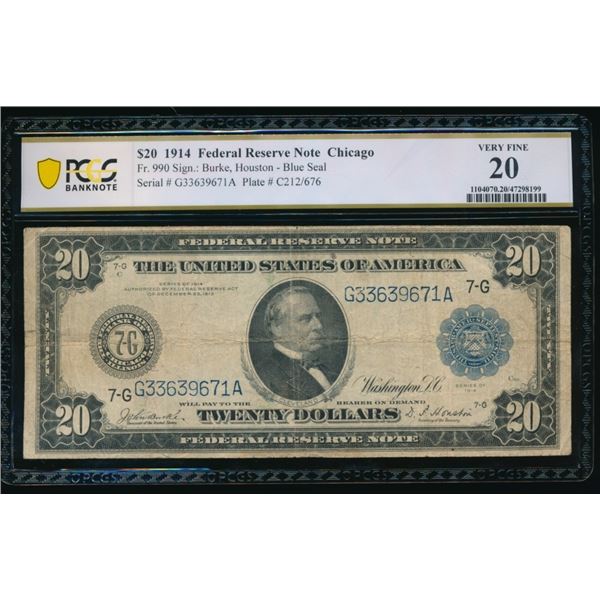1914 $20 Chicago FRN PCGS 20
