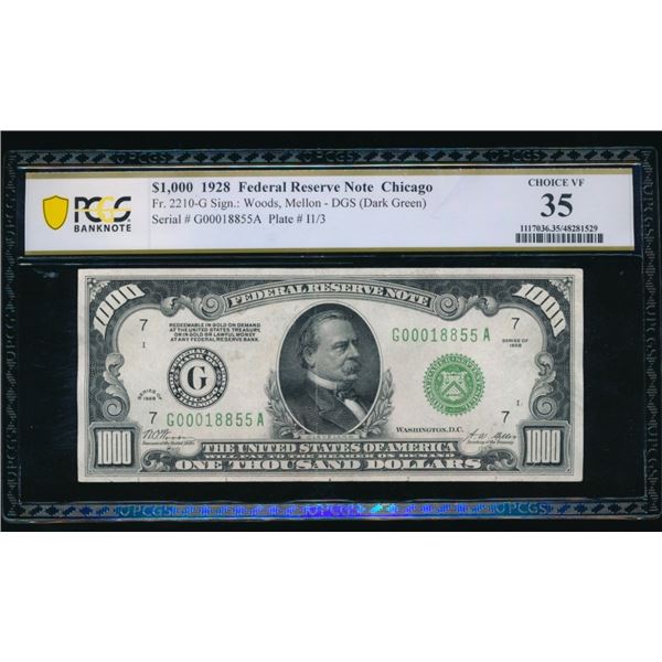 1928 $1000 Chicago FRN PCGS 35