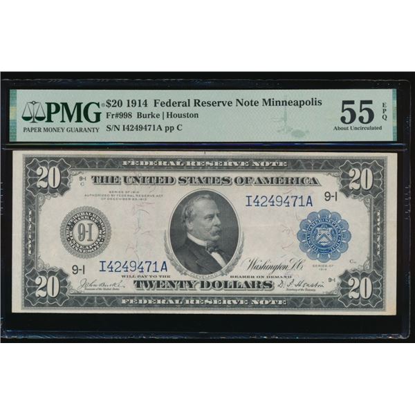 1914 $20 Minneapolis FRN PMG 55EPQ