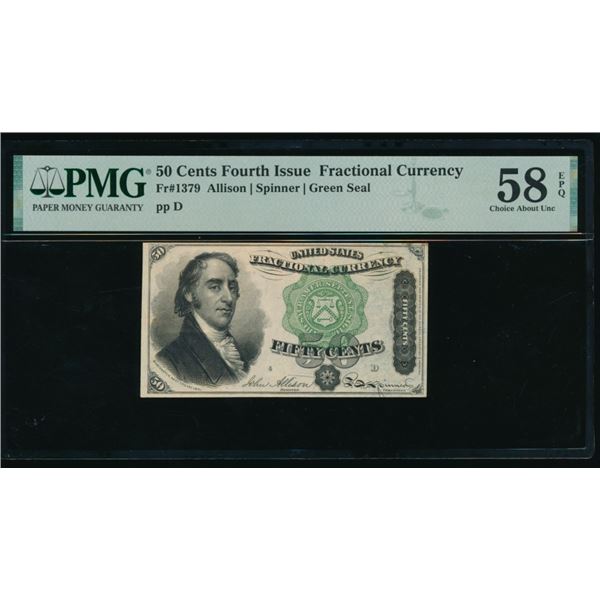 50 Cent Fourth Issue Fractional PMG 58EPQ