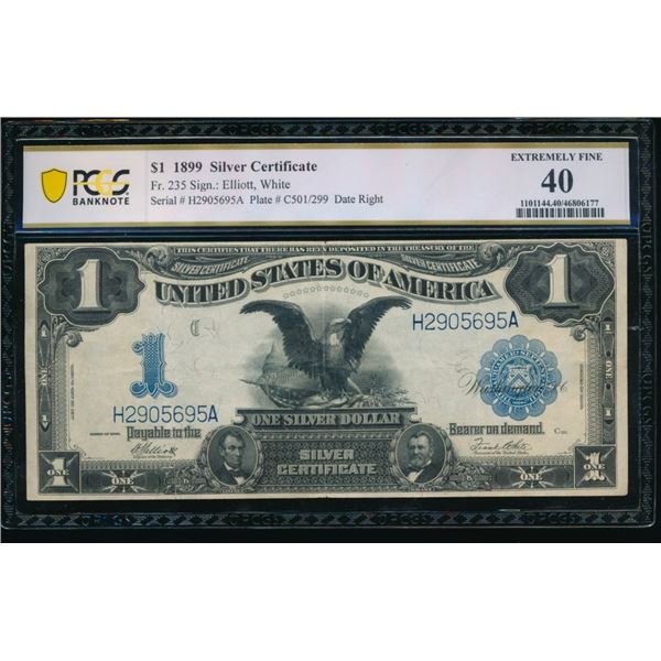 1899 $1 Black Eagle Silver Certificate PCGS 40