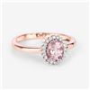 Image 3 : 14KT Rose Gold 0.81ctw Morganite and White Diamond Ring