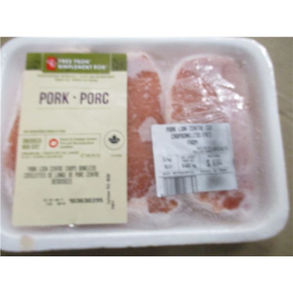SHELF PULLS (AS IS):  PORK LOIN CENTER CUT CHOP BONELESS (APPROX. $6.04)